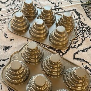 Nordic Ware Gold Tiered Cakelet Pan NWOT sold seperatly there are 2 available